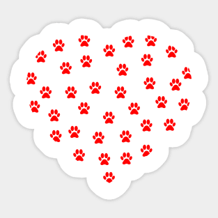 Dog paw heart Sticker